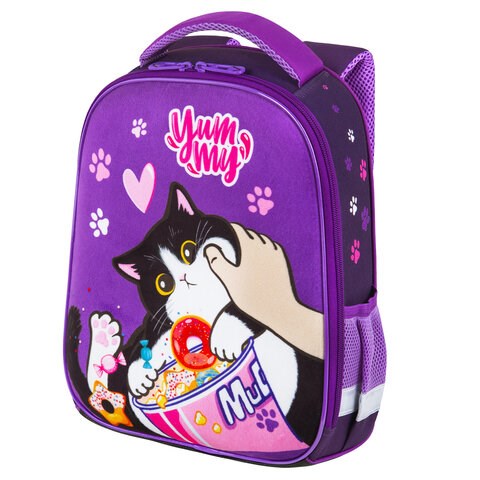 Ранец BRAUBERG KIDS START, 1 отделение, 2 кармана, "Sweet cheeks", велюровая панель, 35х26х13см, 272093 272093