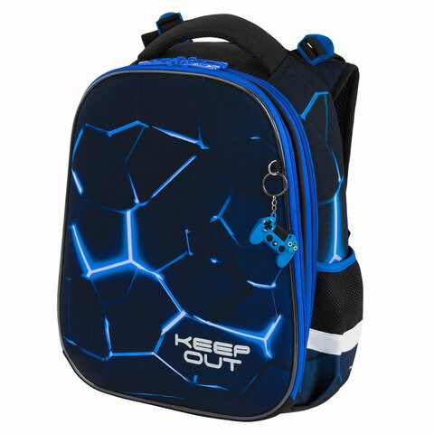 Ранец BRAUBERG PREMIUM, 2 отделения, с брелком, "Digital lava", СВЕТЯЩИЙСЯ, 38х29х16 см, 272015 272015