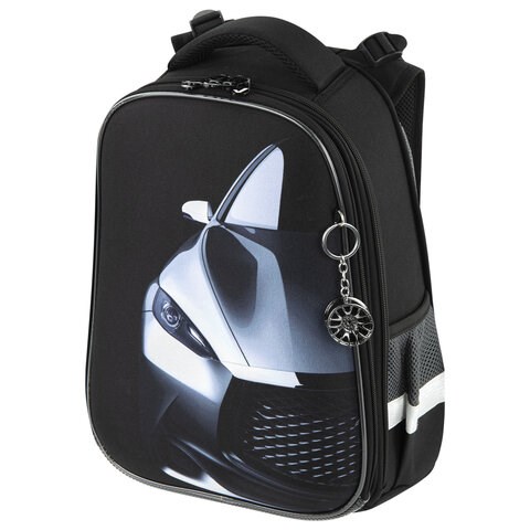 Ранец BRAUBERG PREMIUM, 2 отделения, с брелком, "Fast car", 38х29х16 см, 270600 270600