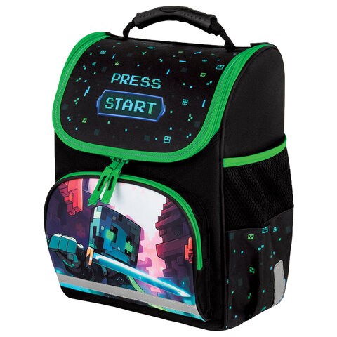 Ранец ПИФАГОР BASIC, 1 отделение, 3 кармана, эргономичная спинка, "Sharp sword", 35х28х18 см, 273138 273138