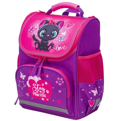 Ранец ПИФАГОР BASIC, с эргономичной спинкой, "Black kitten", 35х28х18 см, 270681 270681