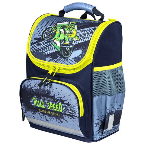 Ранец ПИФАГОР BASIC, с эргономичной спинкой, "Full speed", 35х28х18 см, 270687 270687