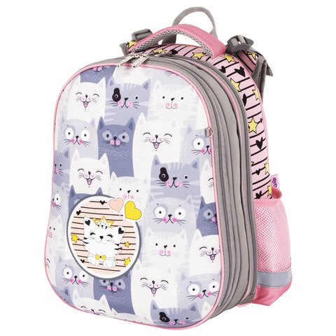 Ранец ЮНЛАНДИЯ EXTRA, с дополнительным объемом, "Gray kittens", 38x29x18 см, 227843 227843