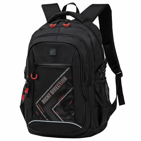 Рюкзак BRAUBERG CONTENT универсальный, 3 отделения, светоотражающий принт, "Direction", 47х33х18 см, 271653 271653
