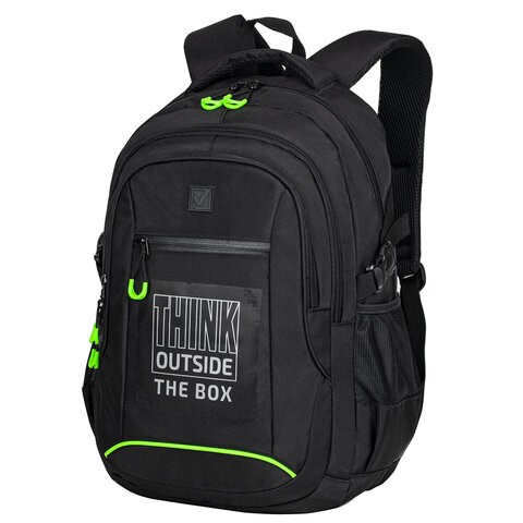 Рюкзак BRAUBERG CONTENT универсальный, 3 отделения, светоотражающий принт, "Think", 47х33х18 см, 270764 270764