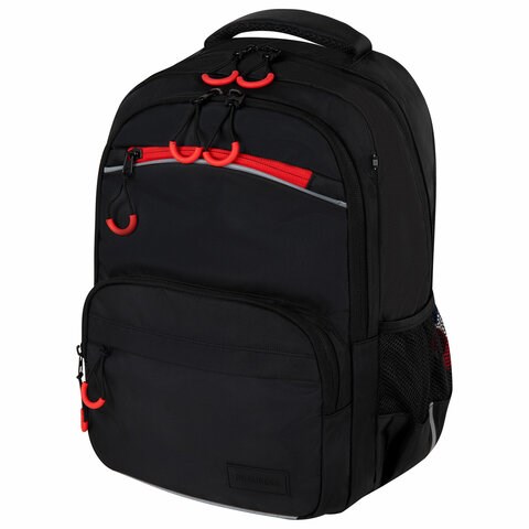 Рюкзак BRAUBERG FORCE, 2 отделения, 5 карманов, "Bright red", 39х28х17 см, 273154 273154