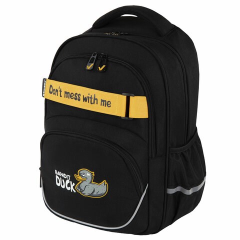 Рюкзак BRAUBERG MOTION, 2 отделения, 3 кармана, "Angry duck", СВЕТЯЩИЙСЯ, 41х28х17 см, 272031 272031