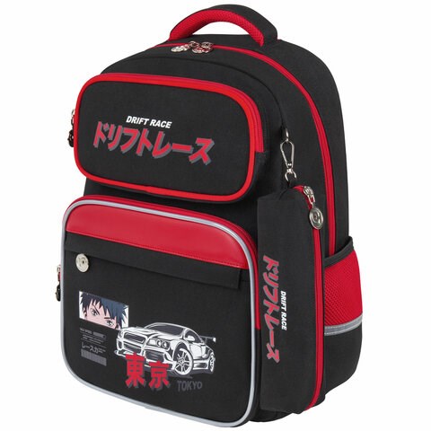 Рюкзак ЮНЛАНДИЯ COMPLETE, с пеналом в комплекте, эрго-спинка, "Anime boy", 42х29х14 см, 272053 272053