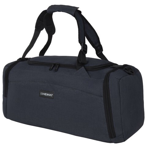 Сумка спортивная HEIKKI TRAVEL (ХЕЙКИ) с отделением для обуви, 7 карманов, темно-серая, 23х48х25 см, 272628 272628