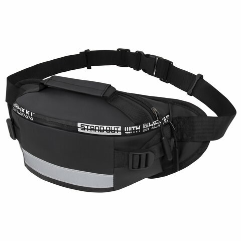 Сумка на пояс HEIKKI RIO (ХЕЙКИ), два отделения, регулируемый ремень, светоотражающий элемент, 36х9х13 см, 272618 272618
