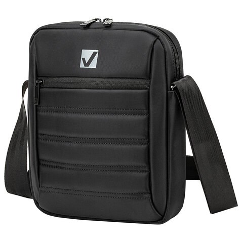 Сумка на плечо BRAUBERG COMPACT с отделением для планшета 9,7'', 2 кармана, черная, 26,5x22x5,5 см, 240500 240500