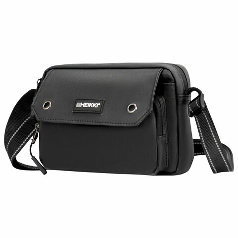 Сумка на плечо HEIKKI WALLET (ХЕЙКИ) два отделения, органайзер, черная, 15х20х5 см, 272639 272639