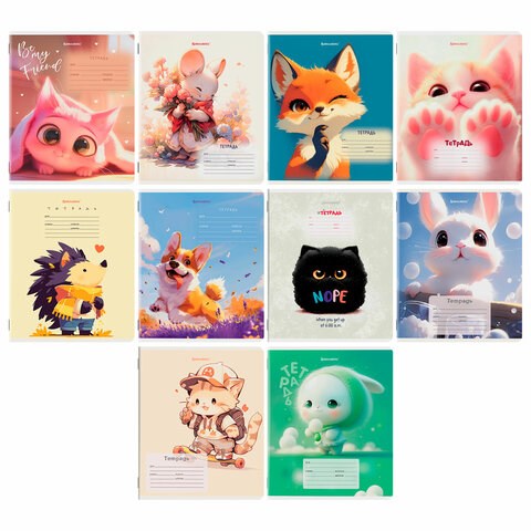 Тетрадь 12 л. BRAUBERG клетка, обложка картон, МИКС-1, 107268 107268