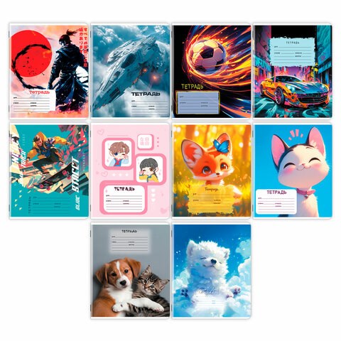 Тетрадь 12 л. ЮНЛАНДИЯ, клетка, обложка картон, МИКС-2, 107273 107273