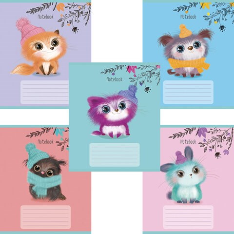 Тетрадь 12 л., ПЗБМ, клетка, фольга, "Шмяк!" (5 видов), 017996 404184