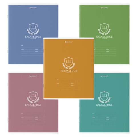 Тетрадь 18 л. BRAUBERG линия, обложка картон, "ОДНОТОННЫЙ С ЭМБЛЕМОЙ", 106483 106483