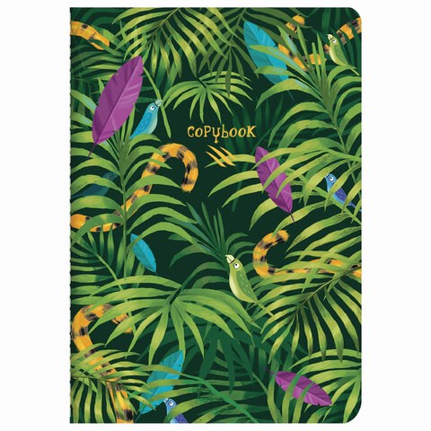 Тетрадь 40 л. в клетку обложка SoftTouch, бежевая бумага 70 г/м2, сшивка, А5 (147х210 мм), ТРОПИКИ, BRAUBERG, 403774 403774