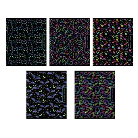 Тетрадь А5 48 л., ПЗБМ скоба, клетка, фольга, TWIN-лак, "Во сне" (микс в спайке), 23775 405404