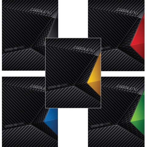 Тетрадь А5, 48 л., HATBER, скоба, клетка, выборочный лак, "CarbonStylee" (микс в спайке), 068127, 48Т5вмВ1 404142