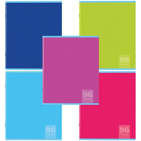 Тетрадь А5, 96 л., STAFF, скоба, клетка, офсет №2 ЭКОНОМ, обложка картон, "Monochrome" (микс в спайке), 404442 404442