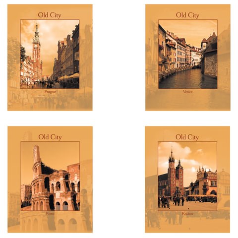 Тетрадь А5, 96 л., STAFF, скоба, клетка, офсет №2 ЭКОНОМ, обложка картон, "ГОРОДА", 402467 402467