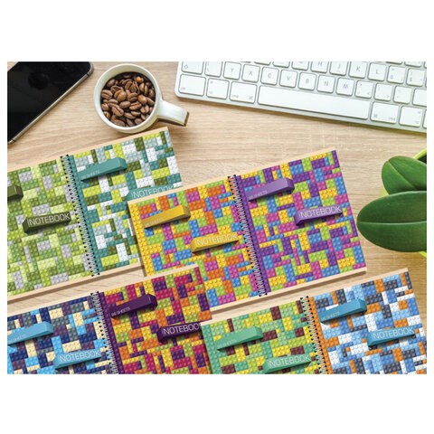 Тетрадь А5, 96 л., ПЗМБ, гребень, клетка/линия, TWIN лак, перевёртыш (4 обложки), "Легко!", 028541 404465