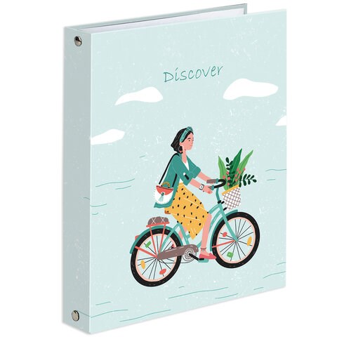 Тетрадь на кольцах А5 (175х215 мм), 120 листов, твердый картон, клетка, BRAUBERG, Discover, 404085 404085