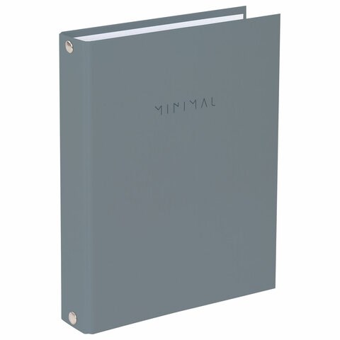 Тетрадь на кольцах А5 175х215 мм, 120 л., твердый картон, матовая ламинация, клетка, BRAUBERG "Minimal grey", 404996 404996