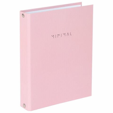 Тетрадь на кольцах А5 175х215 мм, 120 л., твердый картон, матовая ламинация, клетка, BRAUBERG "Minimal pink", 404998 404998