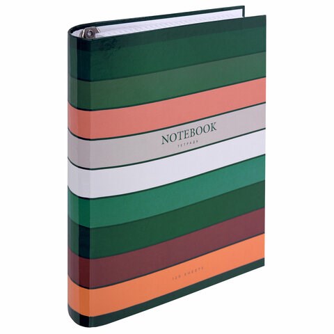 Тетрадь на кольцах А5 175х215 мм, 120 листов, твердый картон, клетка, BRAUBERG, "Classic", 404718 404718