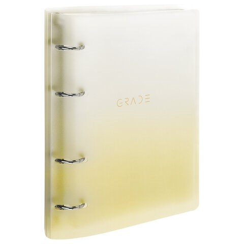 Тетрадь на кольцах А5 175х220 мм, 120 л., пластик, с разделителями, BRAUBERG, Желтый, 404628 404628