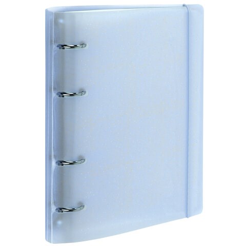 Тетрадь на кольцах А5 175х220 мм, 120 л., пластик, с резинкой и разделителями, BRAUBERG, Голубой, 404633 404633