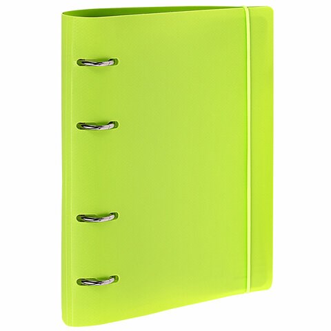 Тетрадь на кольцах А5 175х220 мм, 120 л., пластик, с резинкой, BRAUBERG, Салатовый, 404619 404619