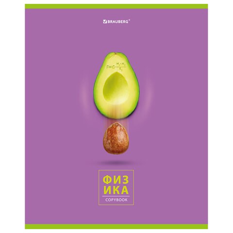 Тетрадь предметная "AVOCADO" 48 л., глянцевый лак, ФИЗИКА, клетка, BRAUBERG, 404283 404283