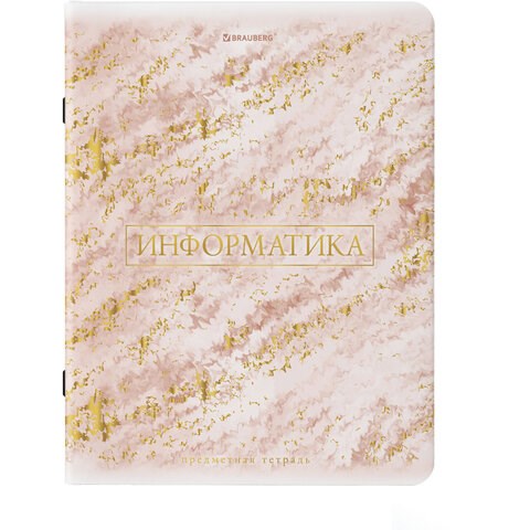 Тетрадь предметная "PASTEL" 48 л., SoftTouch, фольга, ИНФОРМАТИКА, клетка, BRAUBERG, 404315 404315