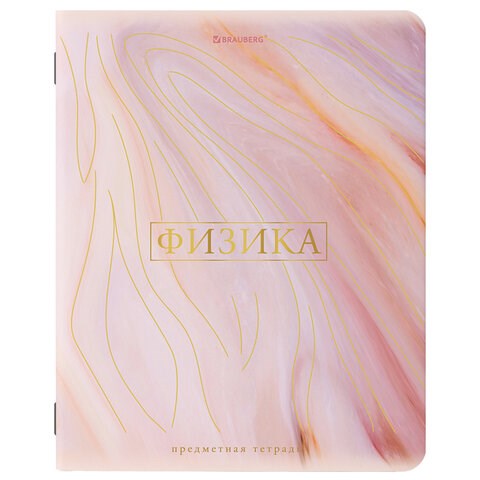 Тетрадь предметная "PASTEL" 48 л., SoftTouch, фольга, ФИЗИКА, клетка, BRAUBERG, 404319 404319