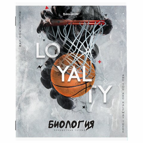 Тетрадь предметная "SPORT CLUB" 48 л., обложка картон, БИОЛОГИЯ, клетка, подсказ, BRAUBERG, 404797 404797