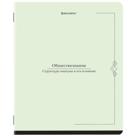 Тетрадь предметная VINTAGE 48 л., SoftTouch, ОБЩЕСТВОЗНАНИЕ, клетка, подсказ, BRAUBERG, 405149 405149