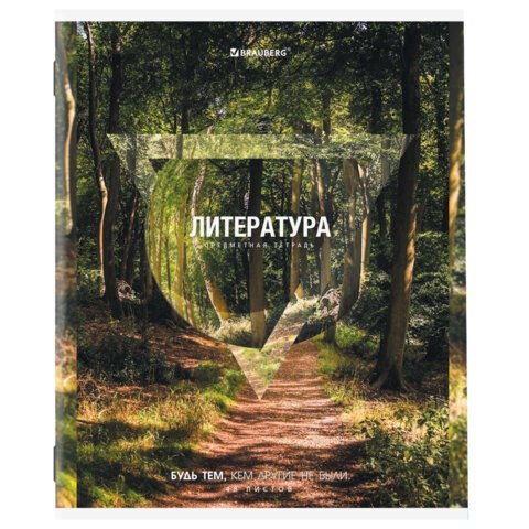 Тетрадь предметная ПРИРОДА 48 л., обложка картон, ЛИТЕРАТУРА, линия, подсказ, BRAUBERG, 404778 404778