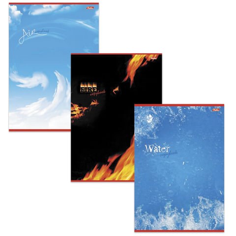 Тетрадь А4, 48 л., HATBER, скоба, клетка, выборочный лак, "СТИХИИ ПРИРОДЫ" (микс), 012804, 48Т4вмB3 402318