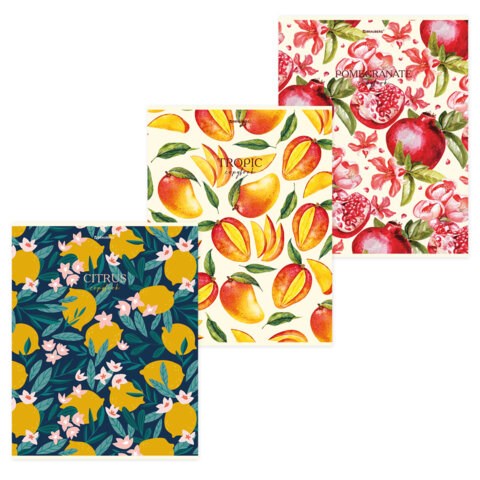 Тетрадь А4, 96 л., BRAUBERG, скоба, клетка, глянцевый лак, "FRUITS", 404066 404066