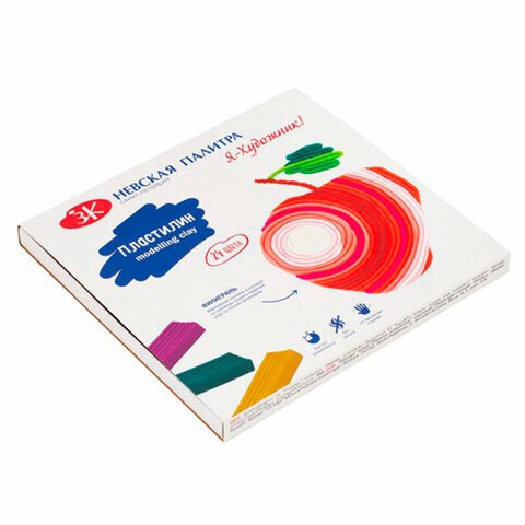 Пластилин классический "Я - Художник!", 24 цвета, 480 грамм, со стеком, 221411566 107263