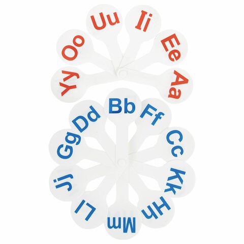 Веер-касса "Английские гласные и согласные" ЮНЛАНДИЯ, НАБОР 2 штуки, европодвес, 270561 270561