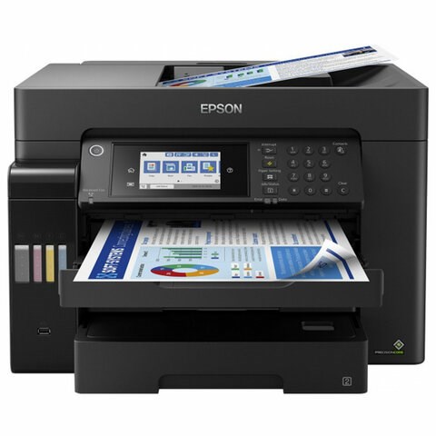 МФУ струйное EPSON L15160 "4 в 1" А3+, 25 стр./мин, 4800х2400, ДУПЛЕКС, АПД, сетевая карта, Wi-Fi, СНПЧ, C11CH71404 354788