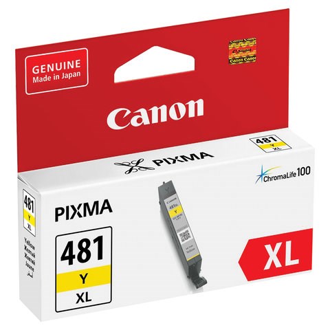 Картридж струйный CANON (CLI-481Y XL) для PIXMA TS704 / TS6140, желтый, ресурс 512 страниц, оригинальный, 2046C001 363220