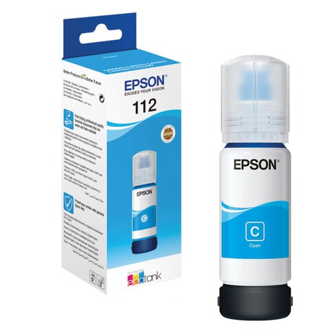 Чернила EPSON 112 (C13T06C24A) для СНПЧ EPSON L11160 /L15150 /L15160 /L6550/L6570, голубые, ОРИГИНАЛЬНЫЕ 363901