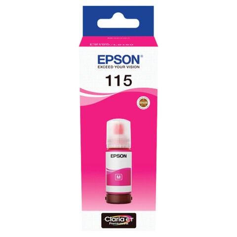 Чернила EPSON 115 (C13T07D34A) для СНПЧ L8160/L8180, пурпурные, объем 70 мл, ОРИГИНАЛЬНЫЕ 364021