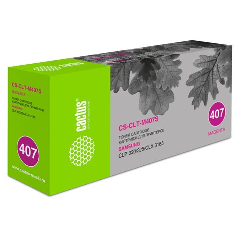 Картридж лазерный CACTUS (CS-CLT-M407S) для SAMSUNG CLP-320/325/N, пурпурный, ресурс 1000 страниц 361801