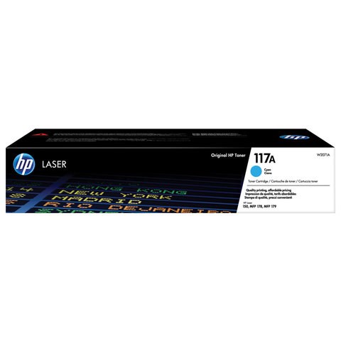 Картридж лазерный HP (W2071A) для HP Color Laser 150a/nw/178nw/fnw, №117A, голубой, оригинальный, ресурс 700 страниц 363308