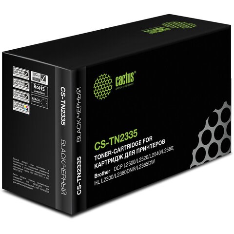 Картридж лазерный CACTUS (CS-TN2335) для BROTHER HL-L2300DR/L2340DWR/DCP-L2500DR, ресурс 1200 стр. 362691